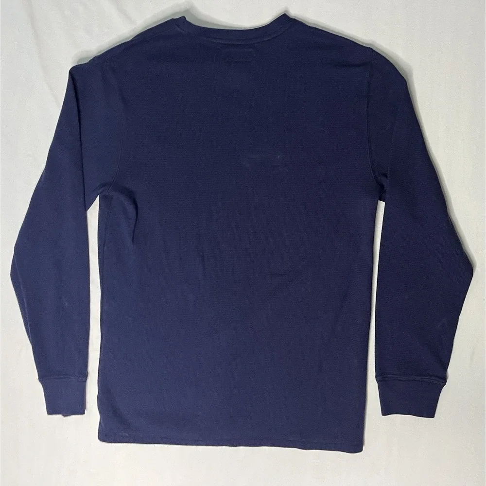 Polo Ralph Lauren Waffle Knit Sleepwear Top Shirt Men's Large Blue Long Sleeve